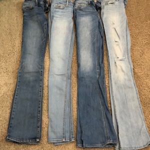 4 pairs of 0 long jeans